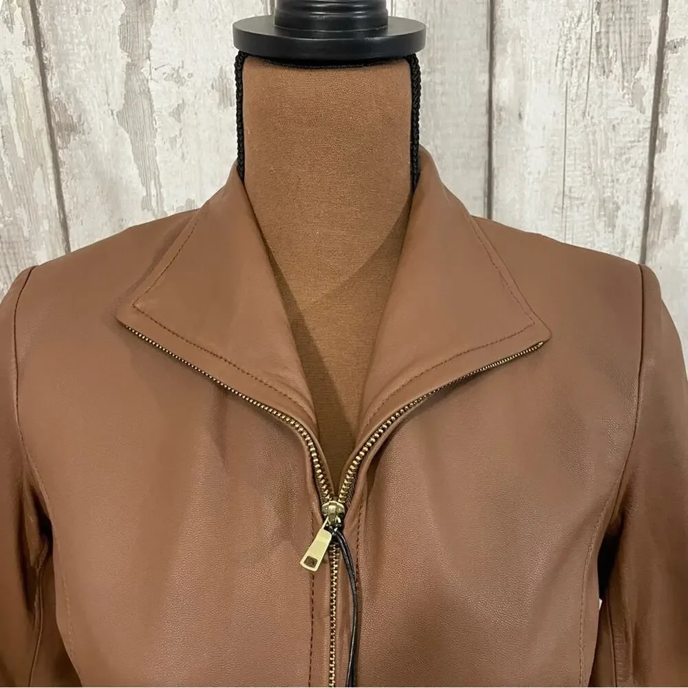 Cole Haan - NWT Fitted Leather Jacket - Picture 5 of 13